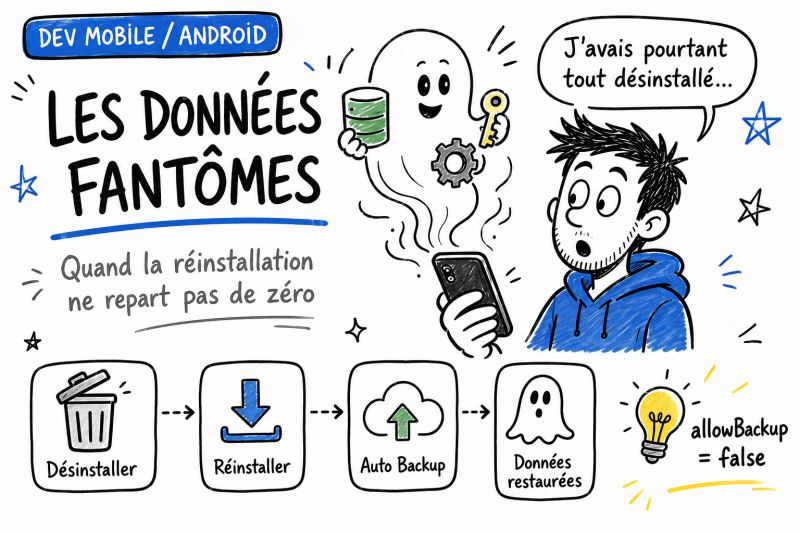 Les données fantômes — quand la réinstallation ne repart pas de zéro : désinstaller, réinstaller, Auto Backup, données restaurées