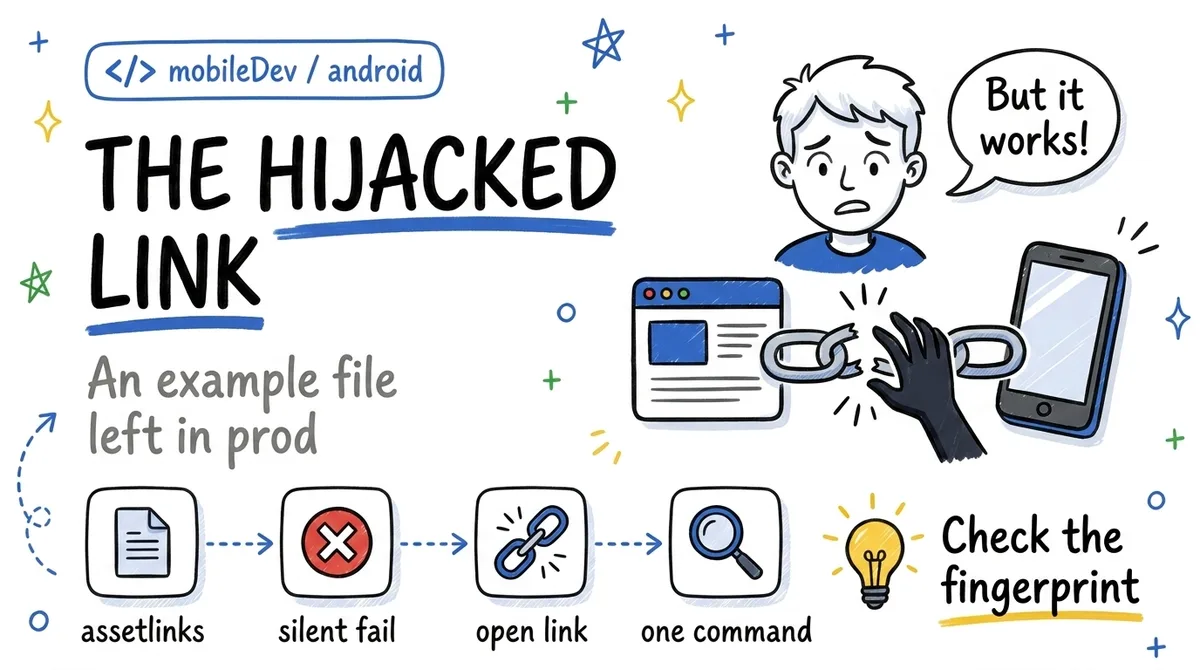 The hijacked link: an example assetlinks.json in prod and App Links verification fails silently