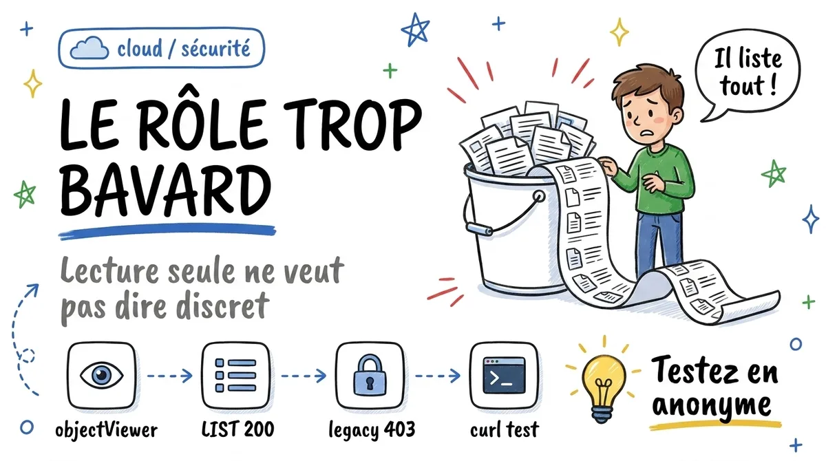 Le rôle trop bavard : objectViewer expose le LIST complet du bucket en anonyme, legacyObjectReader le bloque