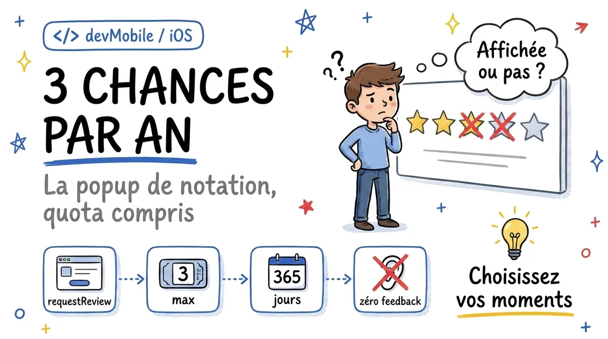 3 chances par an : le quota de la popup de notation iOS, sans aucun feedback développeur