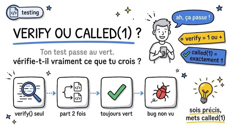 Verify ou called(1) ? Ton test passe au vert, vérifie-t-il vraiment ce que tu crois ? Sois précis, mets called(1)