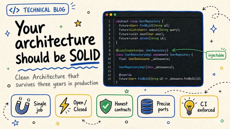 Your architecture should be SOLID — Clean Architecture that survives three years in production