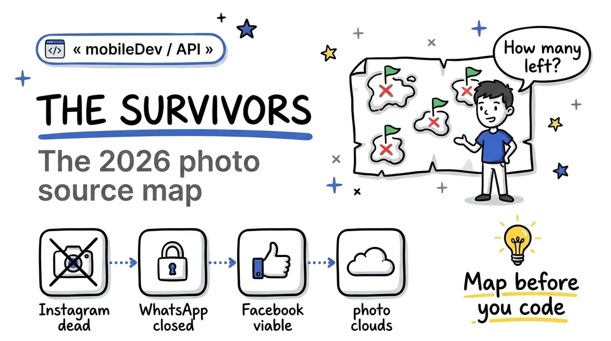The survivors: the map of photo sources still available to a mobile app in 2026