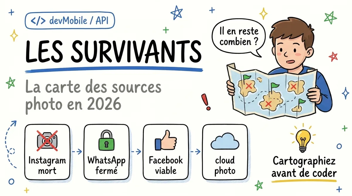 Les survivants : la carte des sources photo encore branchables pour une app mobile en 2026