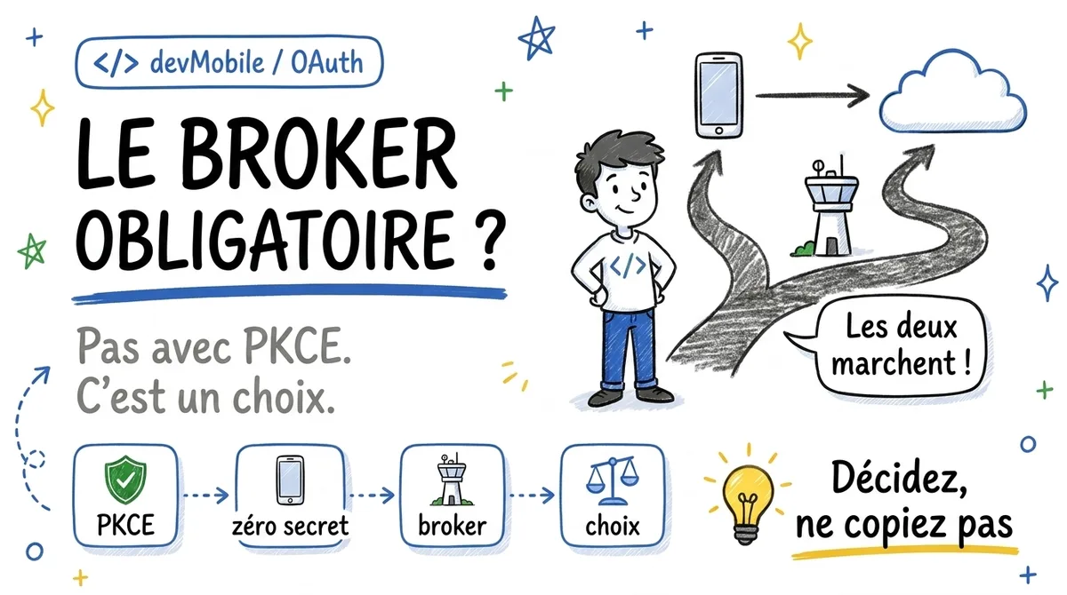 Le broker obligatoire ? Pas avec PKCE : c'est un choix d'architecture, pas une obligation de sécurité