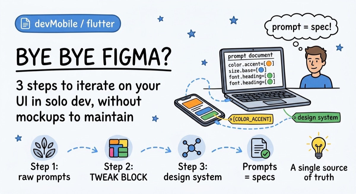 Bye bye Figma? 3 steps to iterate on your UI in solo dev, without mockups to maintain — a single source of truth